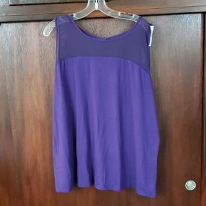 Purple, semi sheer accent tank.